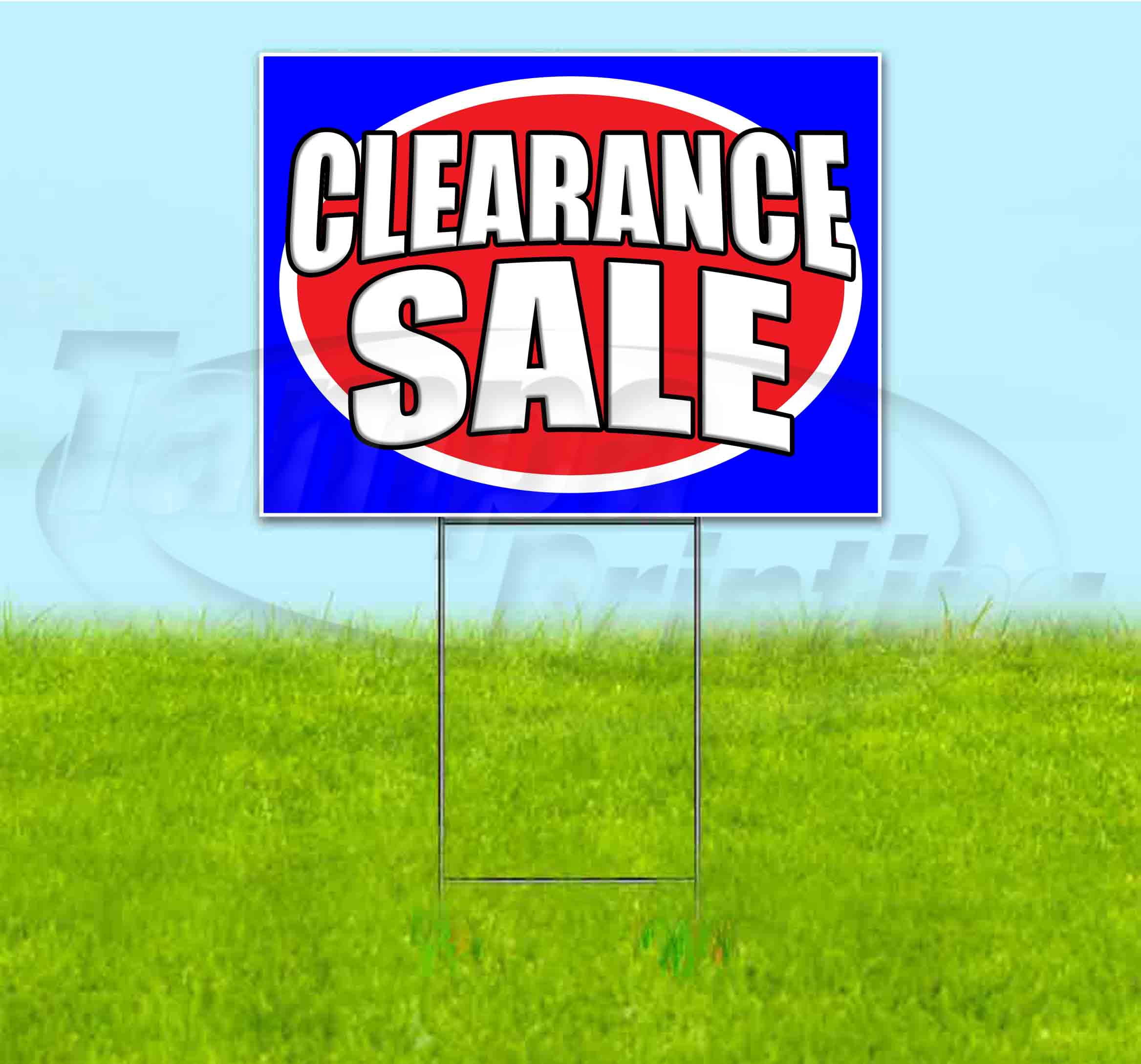 Clearance Sale (18" x 24") Yard Sign, Includes Metal Step Stake