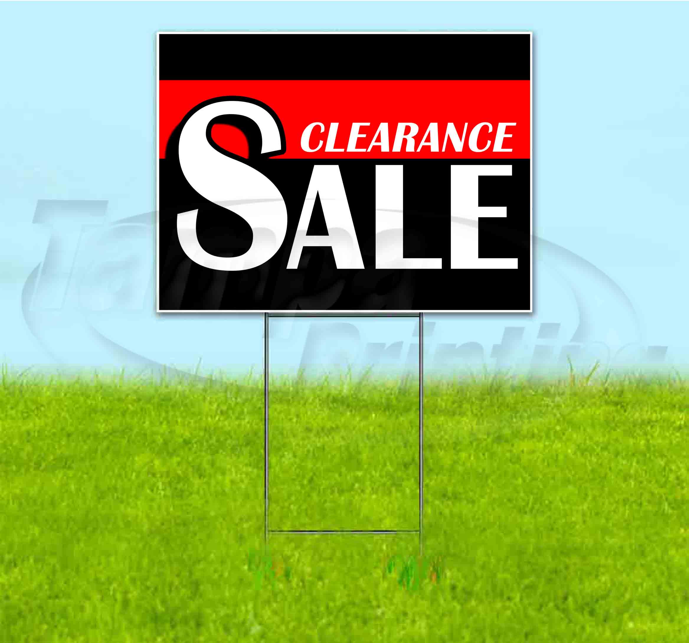 Clearance Sale (18" x 24") Yard Sign, Includes Metal Step Stake