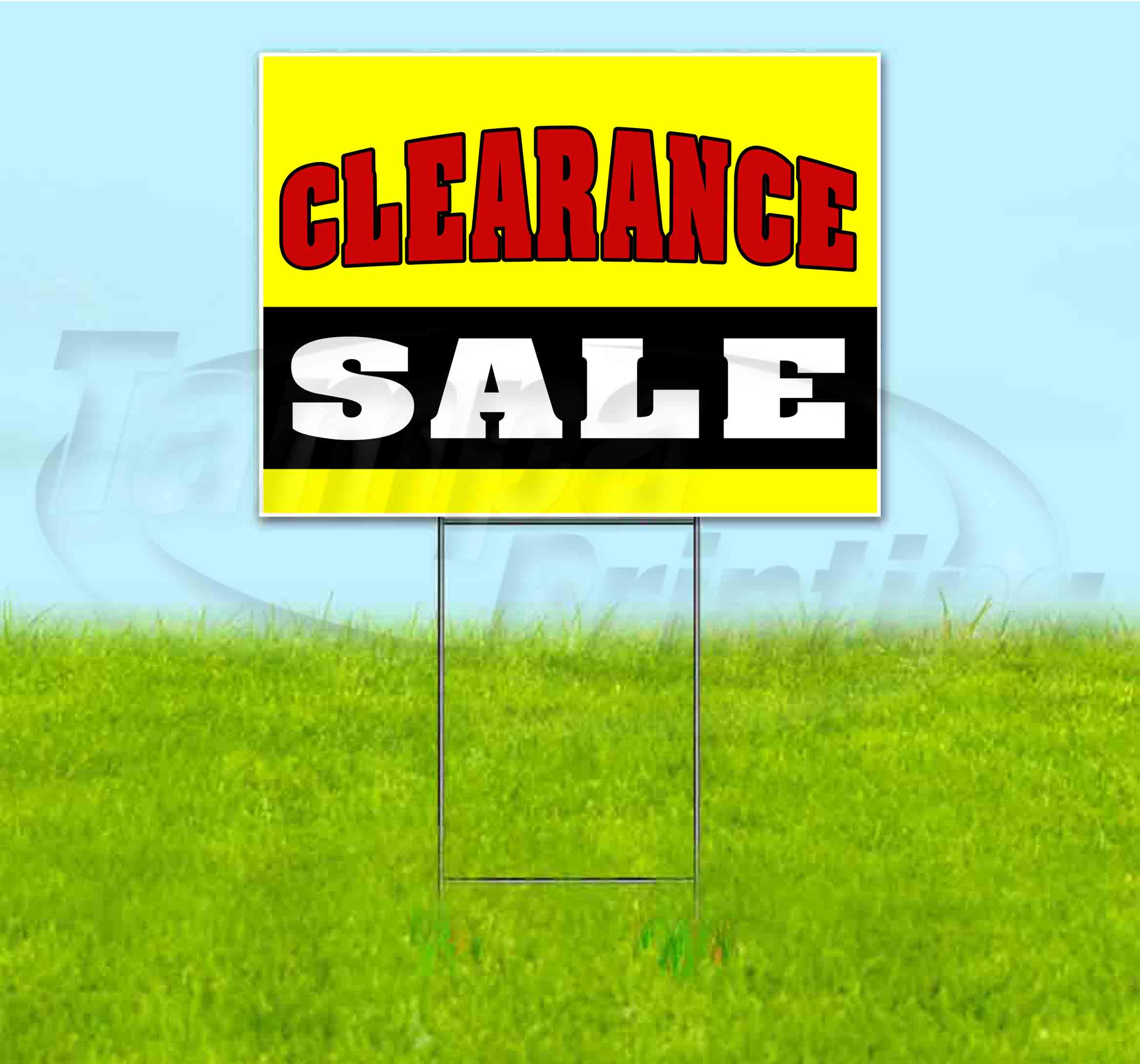 Clearance Sale (18" x 24") Yard Sign, Includes Metal Step Stake