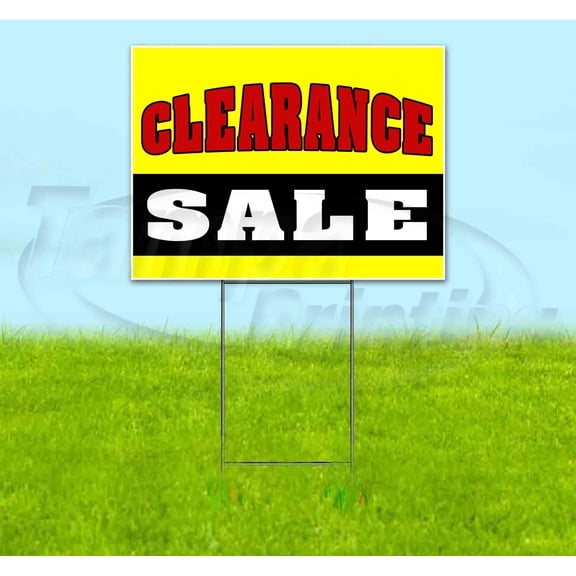 Clearance Sale (18" x 24") Yard Sign, Includes Metal Step Stake