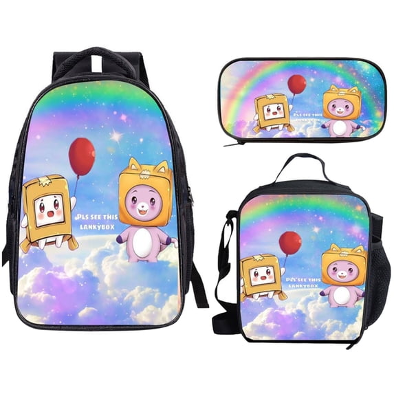 Clearance Sale! 1PC 3-Piece Backpack Set, Backpack with Lunch Bag & Pencil Case for Daily Use, Cloth, for Travel & Commuting, (30x25x5cm, G)