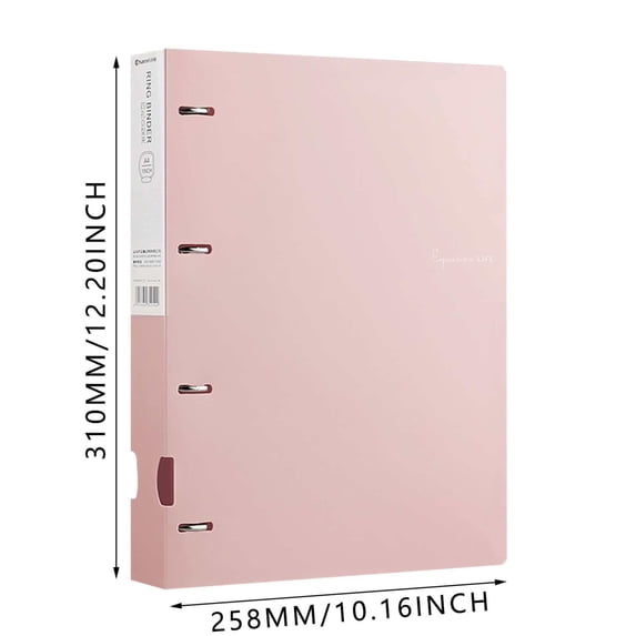 Clearance Sale! 1PC 4-Ring File Folder, A4 Document Organizer with Large Capacity & Clear Cover, PP for Home & Office, (A4, H)