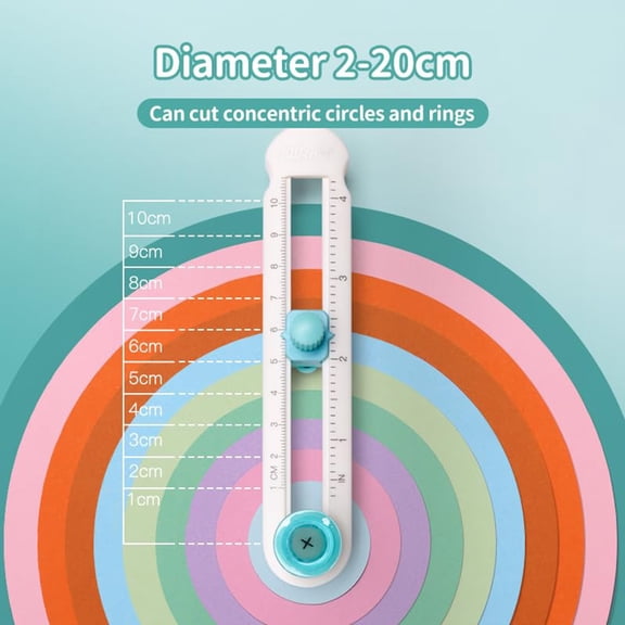 Clearance Sale! 1PC Adjustable Circle Cutter, 2-20cm Paper Cutting Tool for Scrapbooking & Crafts, Plastic, for Office & Home, (One Size, B)
