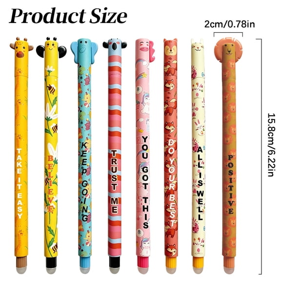 Clearance Sale! 1PC Animal Erasable Gel Pen, Thermal Ink Retractable Cute Elephant Ballpoint Pen, Plastic, for Office & Home, (16cm, Elephant)