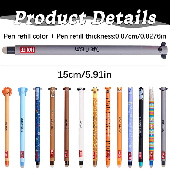 Clearance Sale! 1PC Animal Erasable Pen, Thermal Ink Retractable Cute Astronaut Ballpoint Pen, Plastic, for Office & Home, (15cm, Astronaut)