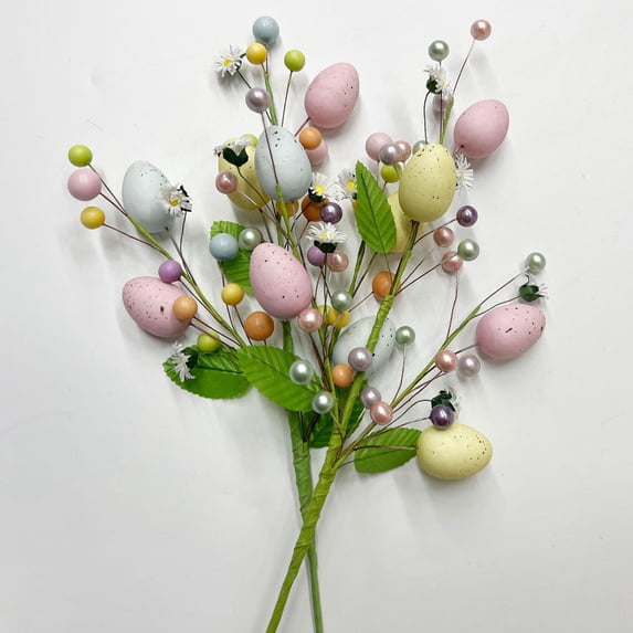 Clearance Sale!1PC Easter Picks,Easter Eggs Artificial Stems,Easter Egg Branches Artificial Easter Egg Twig Stems for Vase Plastic UV Resistant for Garden Table Centerpieces Home Decoration