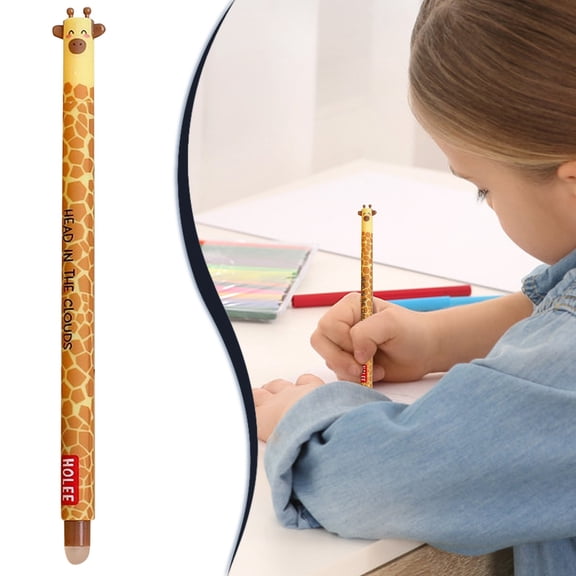 Clearance Sale! 1PC Erasable Animal Pen, 0.7mm Thermal Ink Retractable Ballpoint Pen for Writing, Plastic, for Office & Home, (15cm, Giraffe)