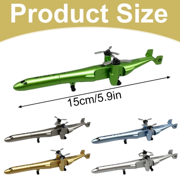 Clearance Sale! 1PC Helicopter Novelty Pen, Aircraft Shaped Ballpoint with Spinning Propeller, Plastic, for Office & Home, (15cm, B)