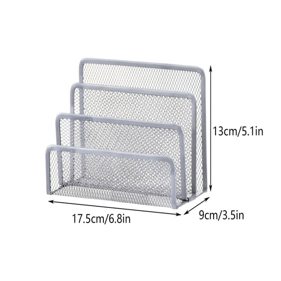 Clearance Sale! 1PC Metal Mesh Desk Organizer, 3-Compartment Vertical File Sorter for Letters & Magazines, Metal for Home & Office, (One Size, Silver)