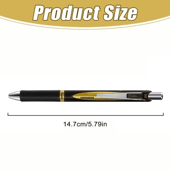Clearance Sale! 1PC Premium Gel Pen, 0.5mm Black & Gold Retractable Rollerball for Smooth Writing, Plastic, for Office & Home, (15cm, Blue)