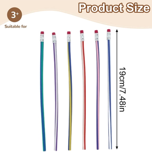 Clearance Sale! 1PC Soft Bendable Pencil, Flexible Novelty Writing Pencil with Eraser, Plastic, for Office & Home, (One Size, Hot Pink)