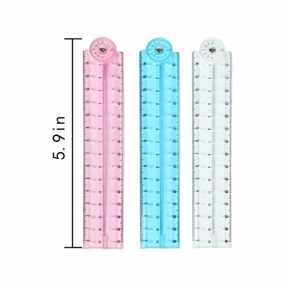 Clearance Sale! 1PC Soft Folding Ruler, 30cm Bendable Measuring Tool with Protractor, Silica Gel, for Home & Office, (30cm, Red)