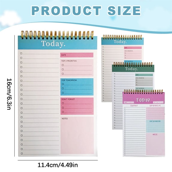 Clearance Sale! 1PC Undated To-Do List Notepad, 52-Sheet Daily Planner with Schedule & Priorities, Paper, for Office & Home, (16x11.4cm, Green)