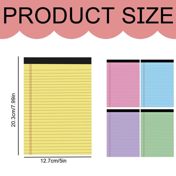 Clearance Sale! 1PC Wide Ruled Notepad, 50-Sheet Legal Writing Pad with Perforated Pages, Paper, for Office & Home, (20x13x2cm, Green)