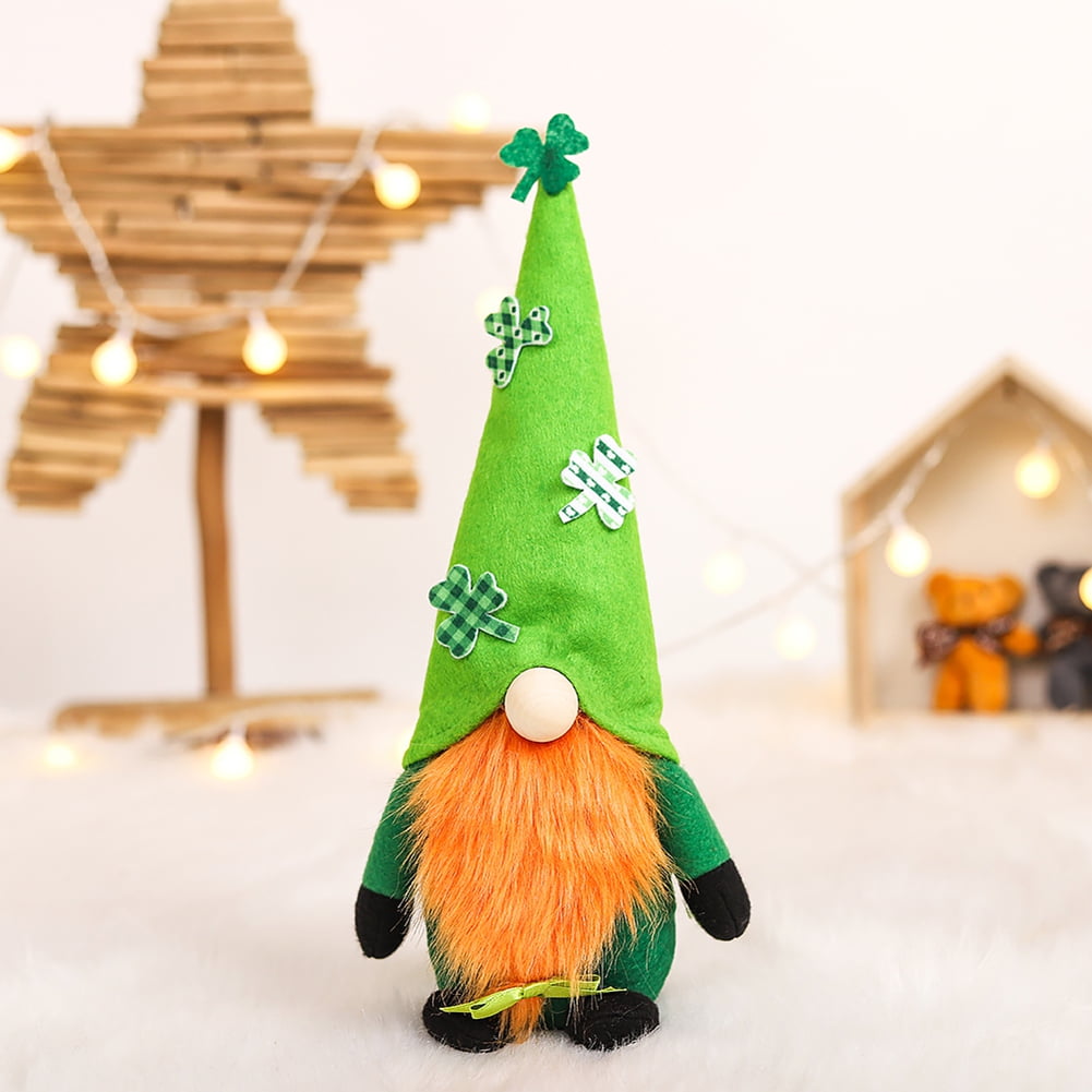 Clearance Sale!1PCS St Patrick's Day Gnome,Plush Handmade Tomte Elf