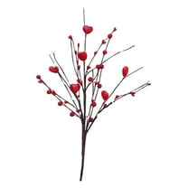 Clearance Sale! 1Pc Valentine’s Day Gift, 18in Artificial Berry Flower Stems Red Heart Shaped Berry Picks for Valentine’s Day,Wedding, and Christmas Home Decor