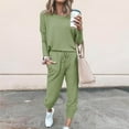 thumbnail image 1 of Clearance Sale 2024 Two Piece Outfits for Women Plain Solid Color Sweatsuits Sets 2 Pieces Drawstring Jogger Sets with Pockets Long Sleeve Jogging Sweat Suit Tracksuit Loungwear, 1 of 5