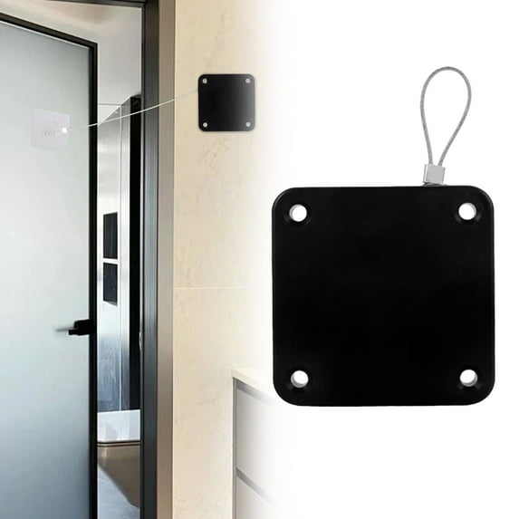 Clearance Sale!2024 Upgraded Automatic Door Closer Automatic Screen Door Closer Sliding Screen Auto Door Closer With Drawstring Drill Door Closer For Home Residential Commercial Bed, Hardware Door St