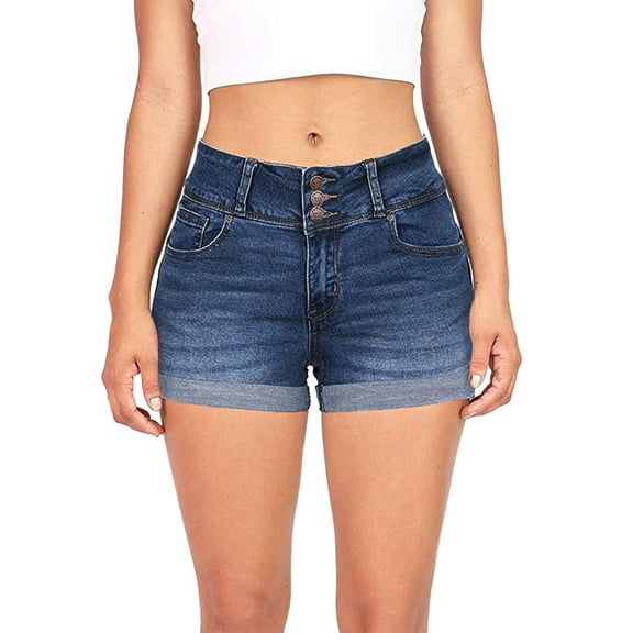 Clearance Sale 2024！Women's Denim Shorts Low Shorts Women Waisted Pants Denim Solid Washed Jeans Short Women's JeansWomens Lightweight Shorts