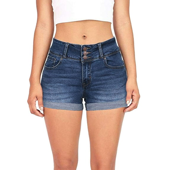 Clearance Sale 2024!Women's Denim Shorts Low Shorts Women Waisted Pants Denim Solid Washed Jeans Short Women's JeansWomens Lightweight Shorts