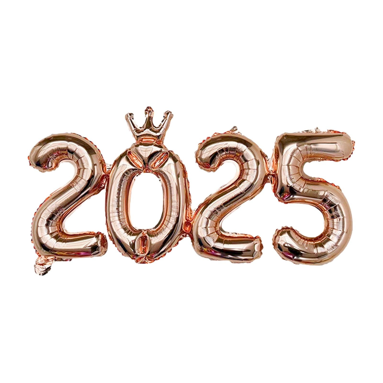 Clearance Sale! 2025 Crown Digital Balloon 2025 Aluminum Foil Balloon 2025 New Year Decoration