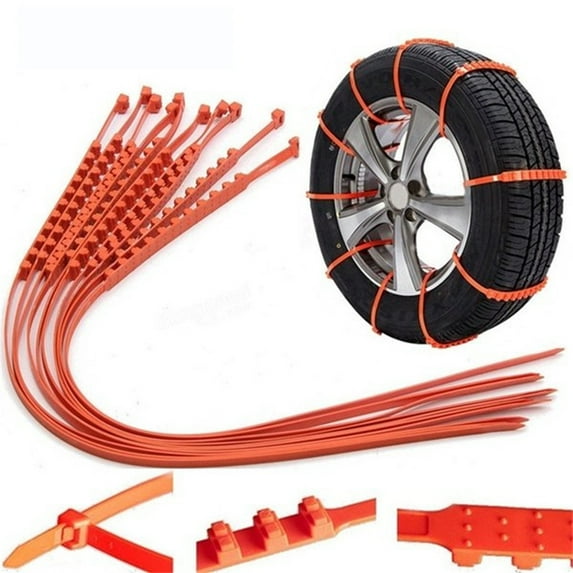 Clearance Sale - 2025 Reusable Anti Snow Chains - 10 PCS Portable Snow Tire Chain for Pickup Trucks & SUV - Emergency Snow Plastic Non-Slip Cable Tie - Snow Mud Chains for Winter Driving & Muddy Road
