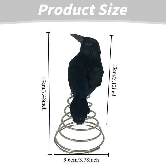Clearance Sale | 2026 Realistic Black Crow Tree Topper with Spring Base, Gothic Halloween and Christmas Decor