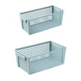 thumbnail image 1 of Clearance Sale!2Pack Plastic Storage Basket,Shelf Basket Storage Bin for Home Office,Rectangular Organizer Box for Nursery Bedroom Bathroom Kitchen, 1 of 8