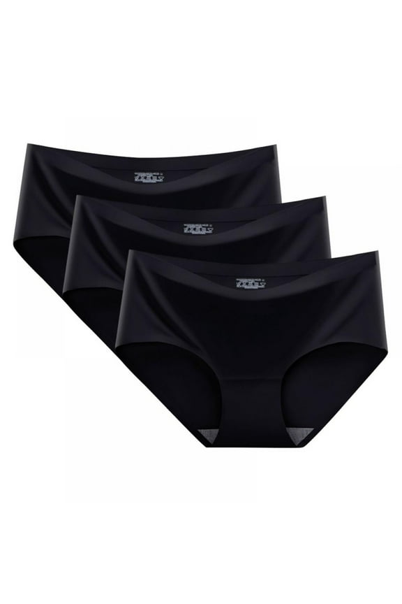 Clearance Sale! 3-Pack Women'S Lace Underwear, Silky Soft Seamless Briefs, Comfortable Full Coverage, Breathable Everyday Panties Black L Size