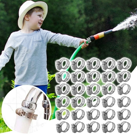 Clearance Sale!30 Pack Hose Clamps Stainless Steel Clamps Worm Gear Hose Clamp Miniature Powerseal Kit,Silver Faucet Hardware