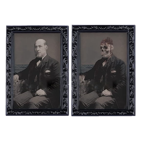 Clearance Sale | 3D Lenticular Moving Halloween Picture Frame, Wall Decor with Changing Images for Haunted House, 43