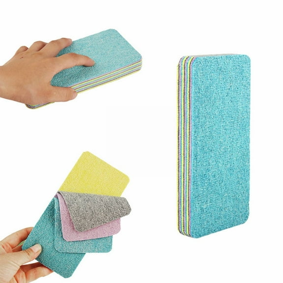 Clearance Sale under $5 12 Layer Microfiber Sponge Peelable Layered Cleaning Rainbow Sponge Block 12 Layer Tearable Rainbow Rag Reusable Dish Sponge For Cars Glass Furniture