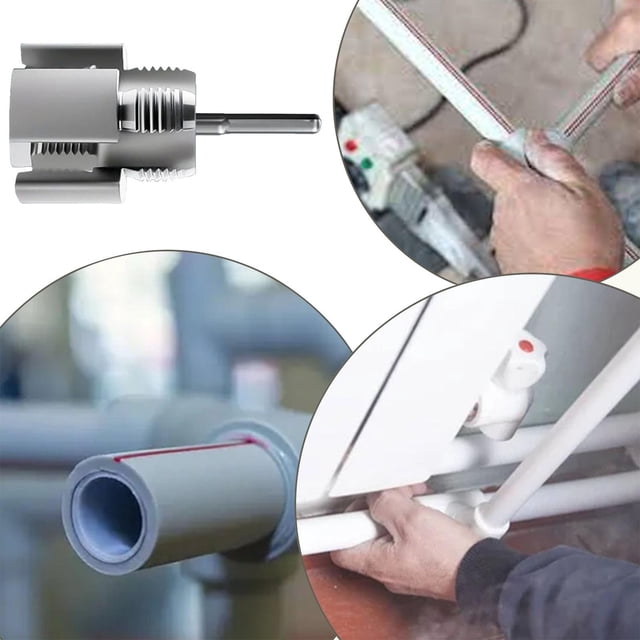 Clearance Sale under $5 2 In 1 Integrated Internal & External Pipe Threading Tool 1/2 3/4 1 Front Before PVC Pipe Re Threader Tool Drill Thread Size Maker Kit For Plastic PPR Pipe Tap Die Set