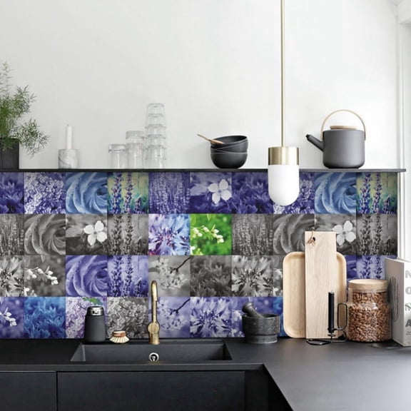 Clearance Sale!5.9"x5.9"24pcs Multicolor Heat Resistant Peel and Stick Tile Splashback,Premium Backsplash Peel and Stick Tile for Kitchen Bathroom Stick Subway Tiles