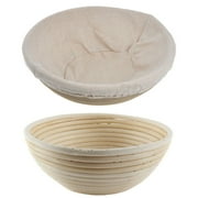 Clearance Sale!5 inch Round Banneton Brotform Bread Dough Proofing Rising Rattan Handmade Basket with Linen Liner Cloth,Banneton Bread Proofing Basket for Home Bakers- 13*6cm