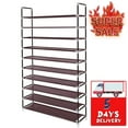 thumbnail image 1 of 50 Pairs Shoe Rack Organizer with 10 Tiers, for up to 50 Pairs of Shoes, Large Shoe Rack Water, Dust & Oil Resistant Shelves, Stackable Shoe Rack for Boot & Shoe Storage -, 1 of 9