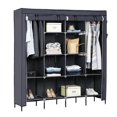 thumbnail image 1 of Clearance Sale! 67" Clothes Closet Portable Wardrobe Clothes Storage Rack 12 Shelves 4 Side Pockets Gray, 1 of 4