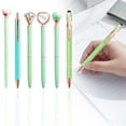 thumbnail image 1 of Clearance Sale! 6PCS Diamond Ballpoint Pen Set, Retractable Sparkly Pens for Writing & Gifting, Plastic, for Office & Home, (14cm, Green), 1 of 6