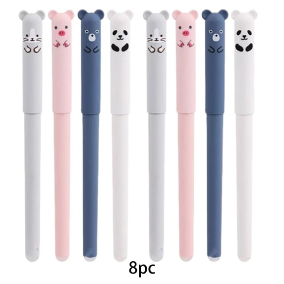 Clearance Sale! 8PACK Erasable Gel Pens, 0.5mm Cute Rollerball Pens with Eraser for Writing & Drawing, Plastic, for Office & Home, (One Size, B)