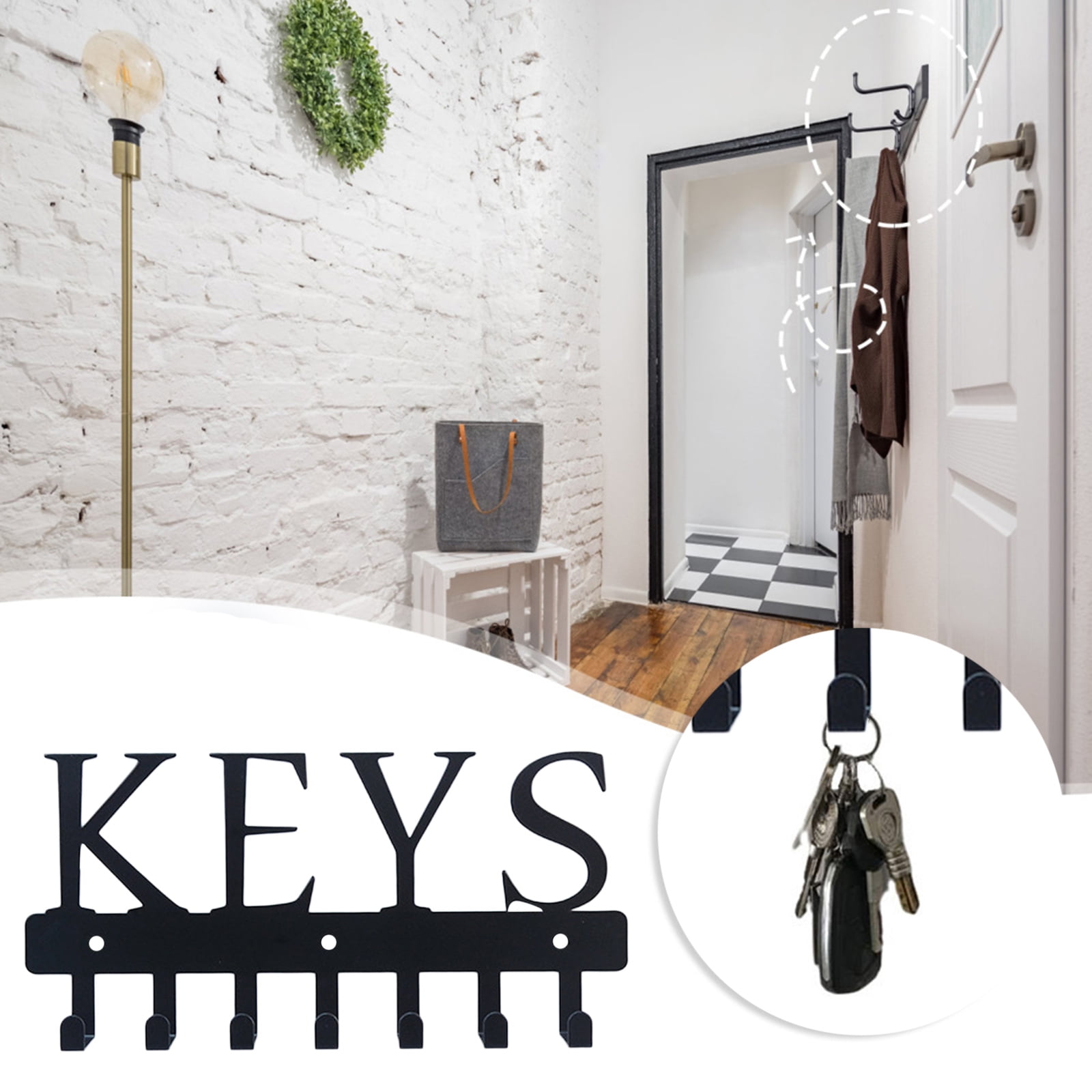 Clearance Sale!Adhesive Key Holder Hook Heavy Duty Hook Key Racks For ...
