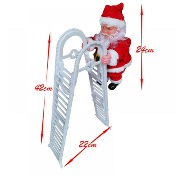 Clearance Sale! Animated Musical Santa Claus Electric Climbing Ladder Up Tree Christmas Decor