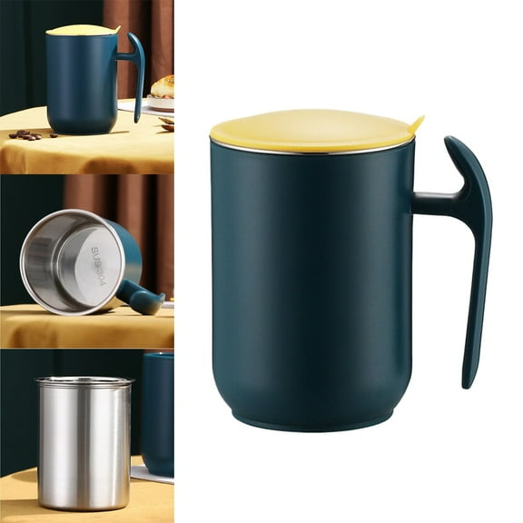 Toyeng Stainless Steel Cup, Anti Cup for The Elderly Stainless Rehabilitation Non Overflow Feeding Cup with and Handle Suitable for The Elderly Adults and Pregnant Women Drinking Cup F