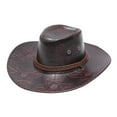 thumbnail image 1 of BKQCNKM Cowboy Hat, Leather Cowboy Hats, Wide Brim Cowboy Hat, Western Hats, Coffee One Size, 1 of 5
