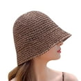 thumbnail image 1 of BKQCNKM Straw Bucket Hat, Sun Hats, Wide Brim Sun Hat, Straw Beach Hat, Coffee M, 1 of 3