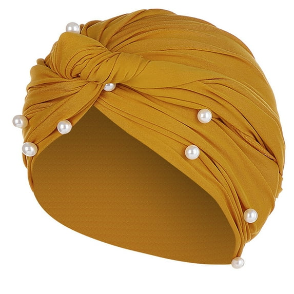 Clearance Sale!BKQCNKM Turbans for Women, Chemo Headwear for Women, Beanie for Women, Pre Tied Head Scarf for Women, Yellow One Size