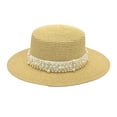 thumbnail image 1 of BKQCNKM Womens Straw Hat, Womens Sun Hat, Wide Brim Sun Hat Women, Beach Vacation Essentials, Beige One Size, 1 of 2