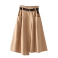 thumbnail image 1 of Clearance Sale!BKQCNKM skirts for women midi skirt Long Skirts For Women Bohemian Skirts Ankle Length Skirts Plus Size With Pockets fall skirts for women 2024 Beige One Size, 1 of 1