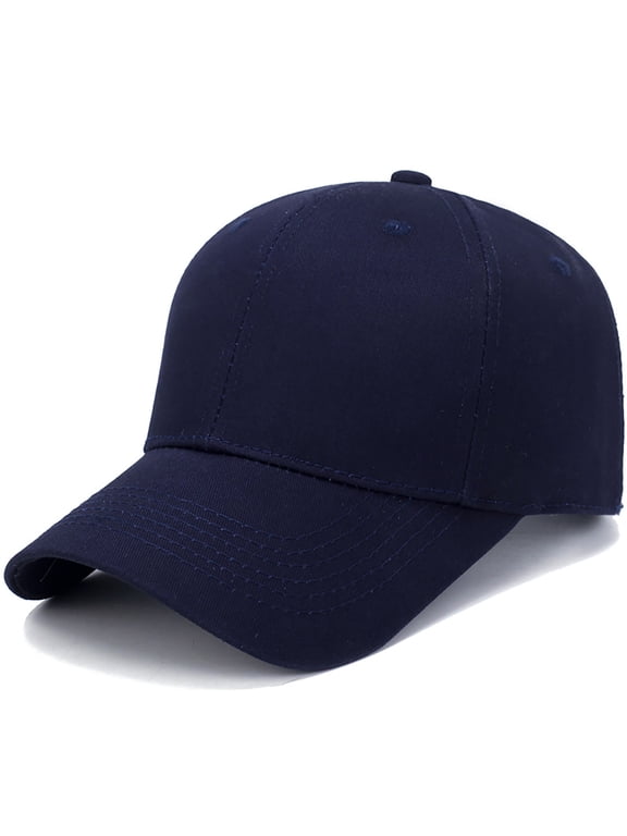 Cotton Plain Solid Color Baseball Hat for Men & Women,Adjustable Breathable Flex Fit Baseball Caps, Sports Cap for Running Workouts and Fitted Hats for Outdoor Sports All Seasons Blue One Size