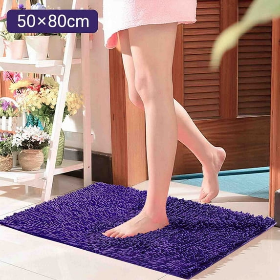 Clearance Sale, Bath Mat Kingtowag Bathroom Accessories, Blue Purple Chenille Living Room Bathroom Absorbent Floor Mat, Door Mat 1Pc Bathroom Mat, Special Offers