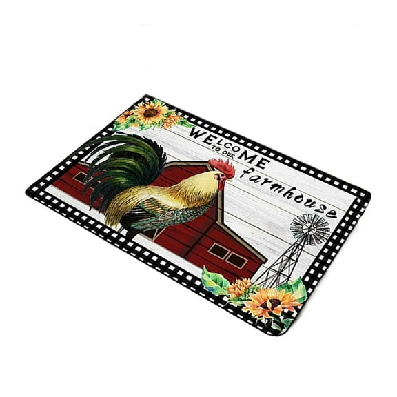 Clearance Sale Bath Mats, Hwkond Big Rooster Decorative Rug In Front Of The Door Rug Super Absorbent Quick Dry Rubber Backing Non Slip Washable Super Soft Non Slip Rugs,Multicolor,16x24in